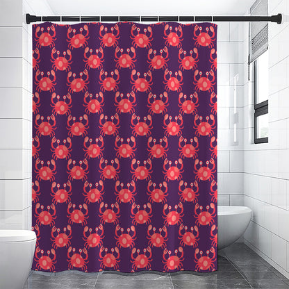 Cute Crab Pattern Print Shower Curtain