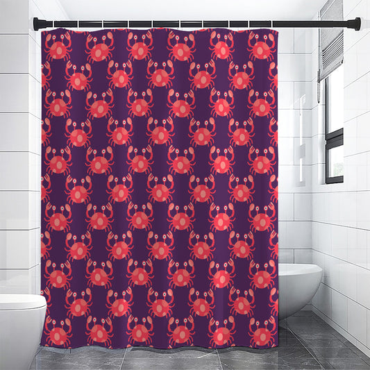 Cute Crab Pattern Print Shower Curtain