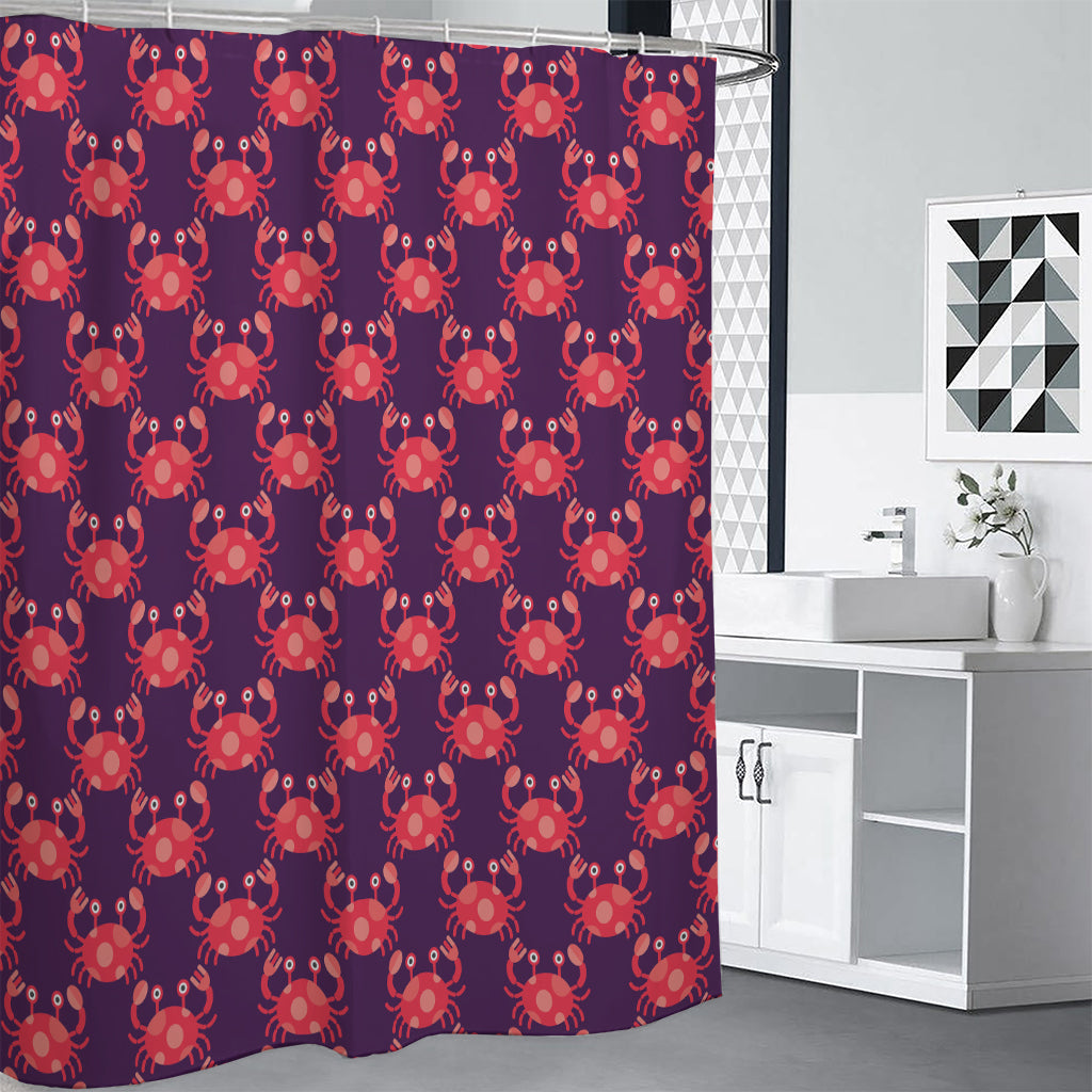 Cute Crab Pattern Print Shower Curtain