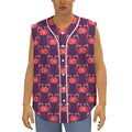 Cute Crab Pattern Print Sleeveless Baseball Jersey