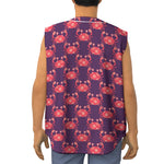 Cute Crab Pattern Print Sleeveless Baseball Jersey