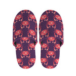 Cute Crab Pattern Print Slippers