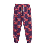 Cute Crab Pattern Print Sweatpants