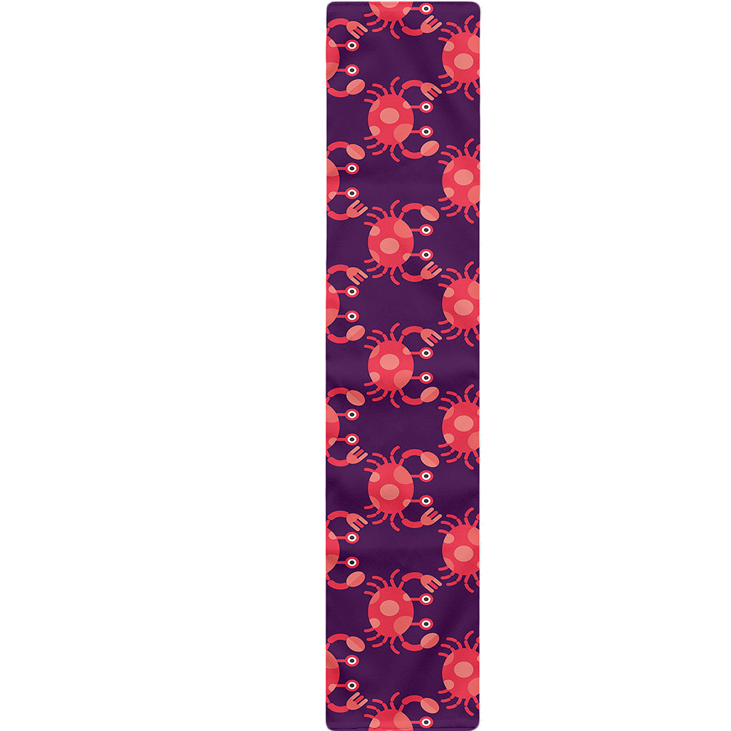 Cute Crab Pattern Print Table Runner