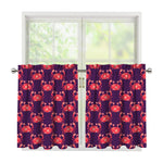 Cute Crab Pattern Print Tier Curtains