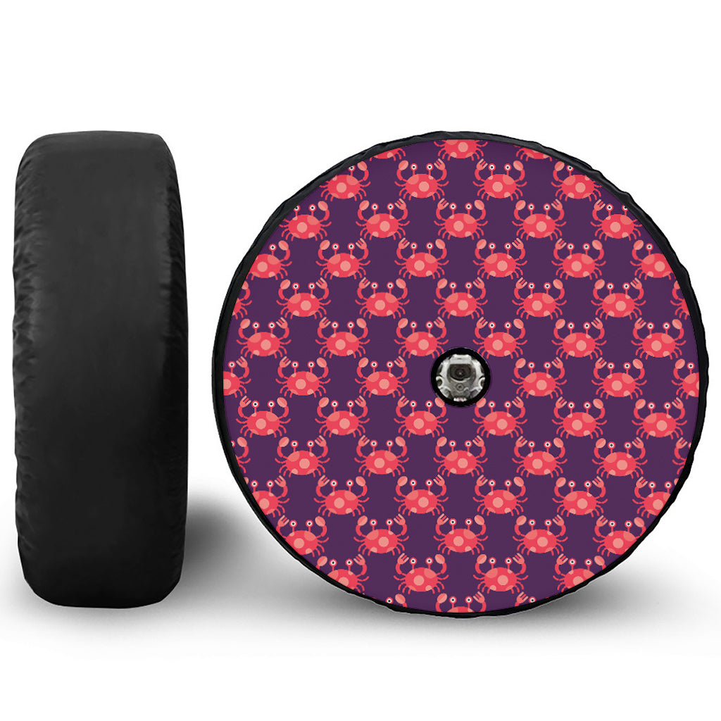Cute Crab Pattern Print Tire Cover With Camera Hole
