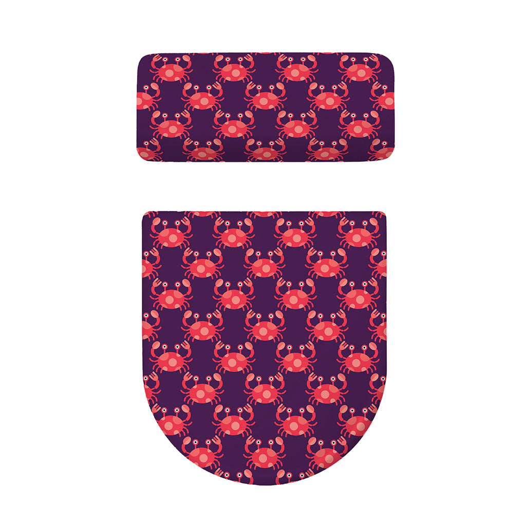 Cute Crab Pattern Print Toilet Lid And Tank Cover Set