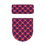 Cute Crab Pattern Print Toilet Lid And Tank Cover Set