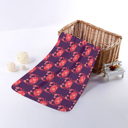 Cute Crab Pattern Print Towel