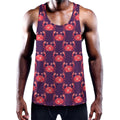 Cute Crab Pattern Print Men's Workout Tank Top