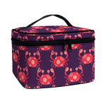 Cute Crab Pattern Print Travel Makeup Bag