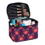 Cute Crab Pattern Print Travel Makeup Bag