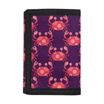 Cute Crab Pattern Print Trifold Wallet