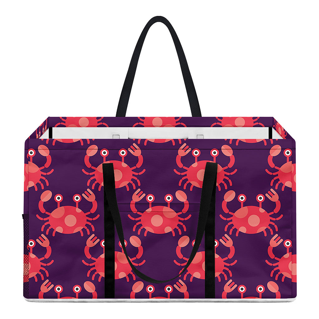 Cute Crab Pattern Print Utility Tote Bag