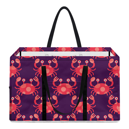Cute Crab Pattern Print Utility Tote Bag