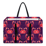 Cute Crab Pattern Print Utility Tote Bag