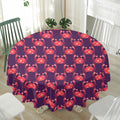 Cute Crab Pattern Print Waterproof Round Tablecloth