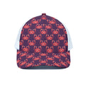 Cute Crab Pattern Print White Mesh Trucker Hat