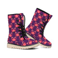 Cute Crab Pattern Print Winter Boots
