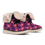 Cute Crab Pattern Print Winter Boots