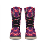 Cute Crab Pattern Print Winter Boots