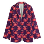 Cute Crab Pattern Print Women's Blazer