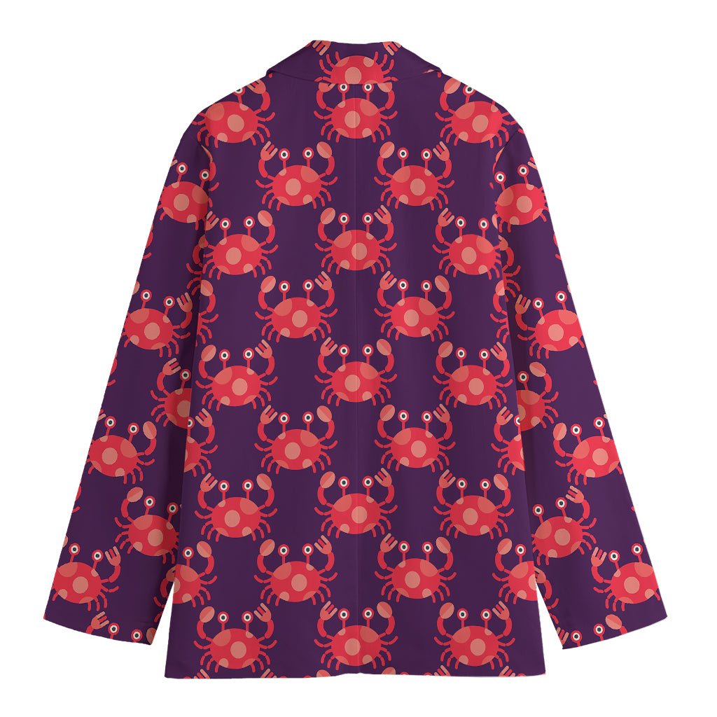 Cute Crab Pattern Print Women's Blazer