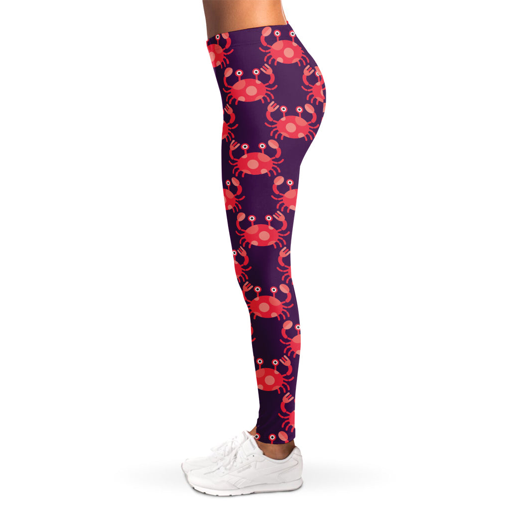 Cute Crab Pattern Print Women's Leggings