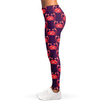Cute Crab Pattern Print Women's Leggings