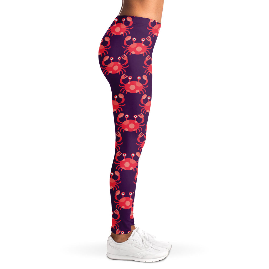 Cute Crab Pattern Print Women's Leggings