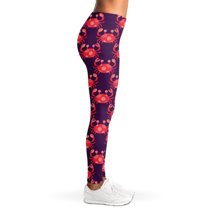 Cute Crab Pattern Print Women's Leggings