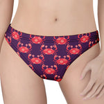 Cute Crab Pattern Print Women's Thong
