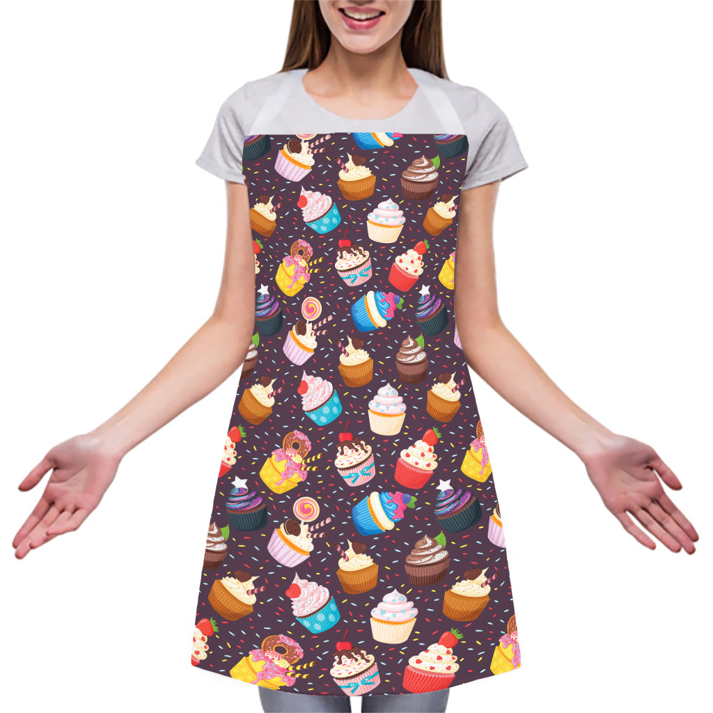 Cute Cupcake Pattern Print Adjustable Apron
