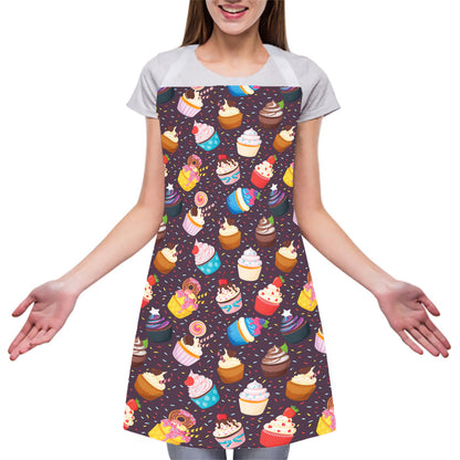 Cute Cupcake Pattern Print Adjustable Apron