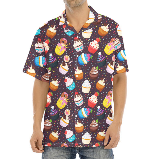 Cute Cupcake Pattern Print Aloha Shirt