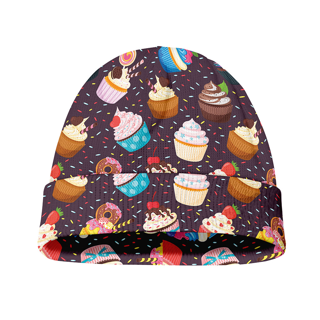 Cute Cupcake Pattern Print Beanie