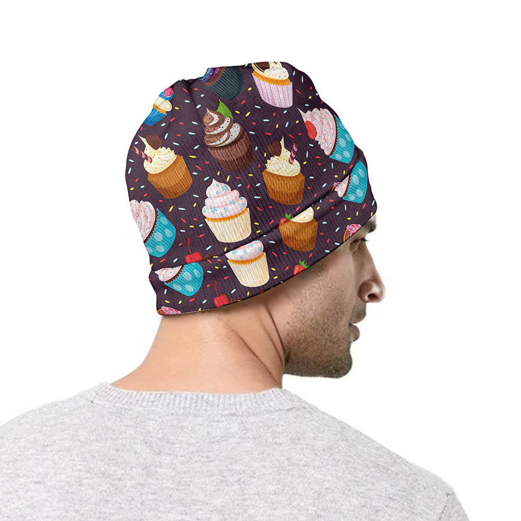 Cute Cupcake Pattern Print Beanie