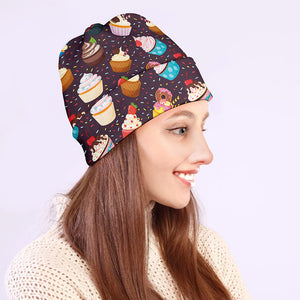 Cute Cupcake Pattern Print Beanie