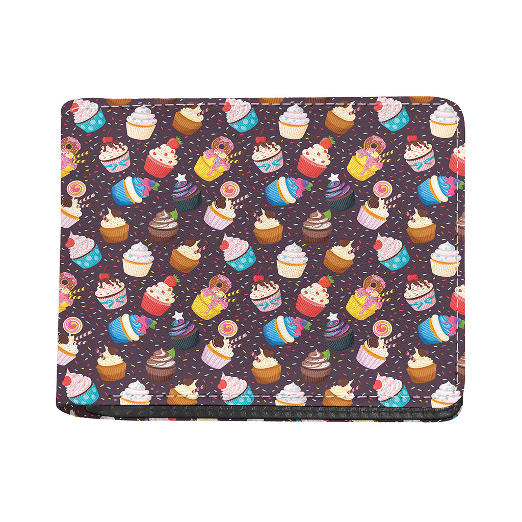Cute Cupcake Pattern Print Bifold Wallet