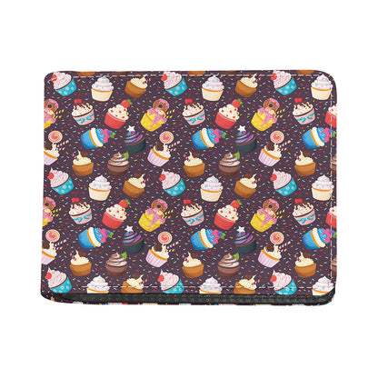 Cute Cupcake Pattern Print Bifold Wallet