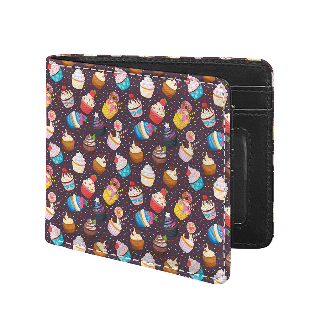 Cute Cupcake Pattern Print Bifold Wallet