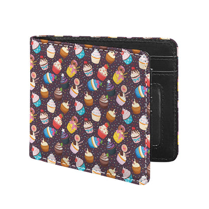 Cute Cupcake Pattern Print Bifold Wallet