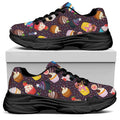 Cute Cupcake Pattern Print Black Chunky Shoes