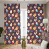 Cute Cupcake Pattern Print Blackout Pencil Pleat Curtains