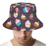 Cute Cupcake Pattern Print Bucket Hat