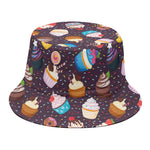 Cute Cupcake Pattern Print Bucket Hat