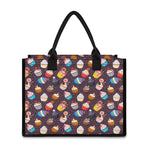 Cute Cupcake Pattern Print Canvas Tote Bag