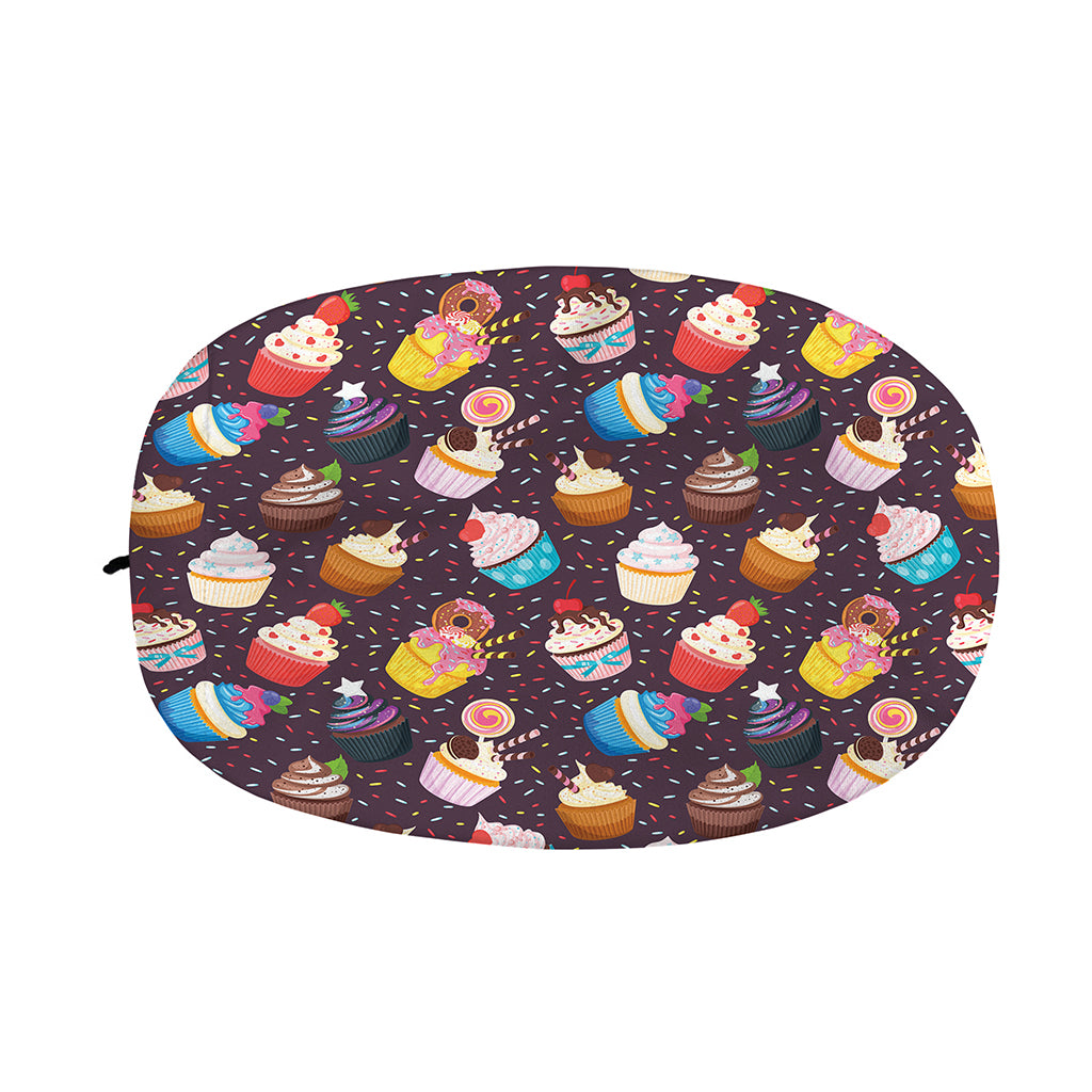 Cute Cupcake Pattern Print Car Side Mirror Covers