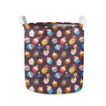 Cute Cupcake Pattern Print Collapsible Laundry Basket