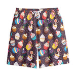 Cute Cupcake Pattern Print Cotton Shorts